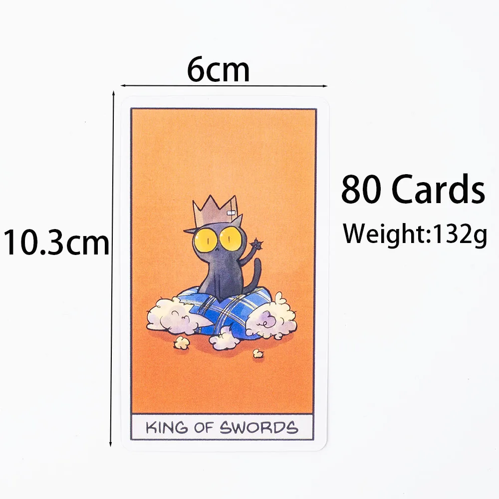 Cat Mancy Kitten Tarot Deck 78 Cards English Version Divination for Family Party Perfect Board Game for Cat Lovers (10.3*6cm)