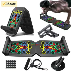 Portable Multifunctional Push-up Board Set With Handles Foldable Fitness Equipment For Chest Abdomen Arms And Back Training