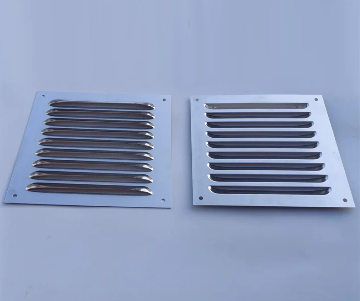 2Pcs Rectangular Square Aluminum Stainless Steel Exhaust Vent Rainproof Grille Cover Soffit Outdoor Equipmment
