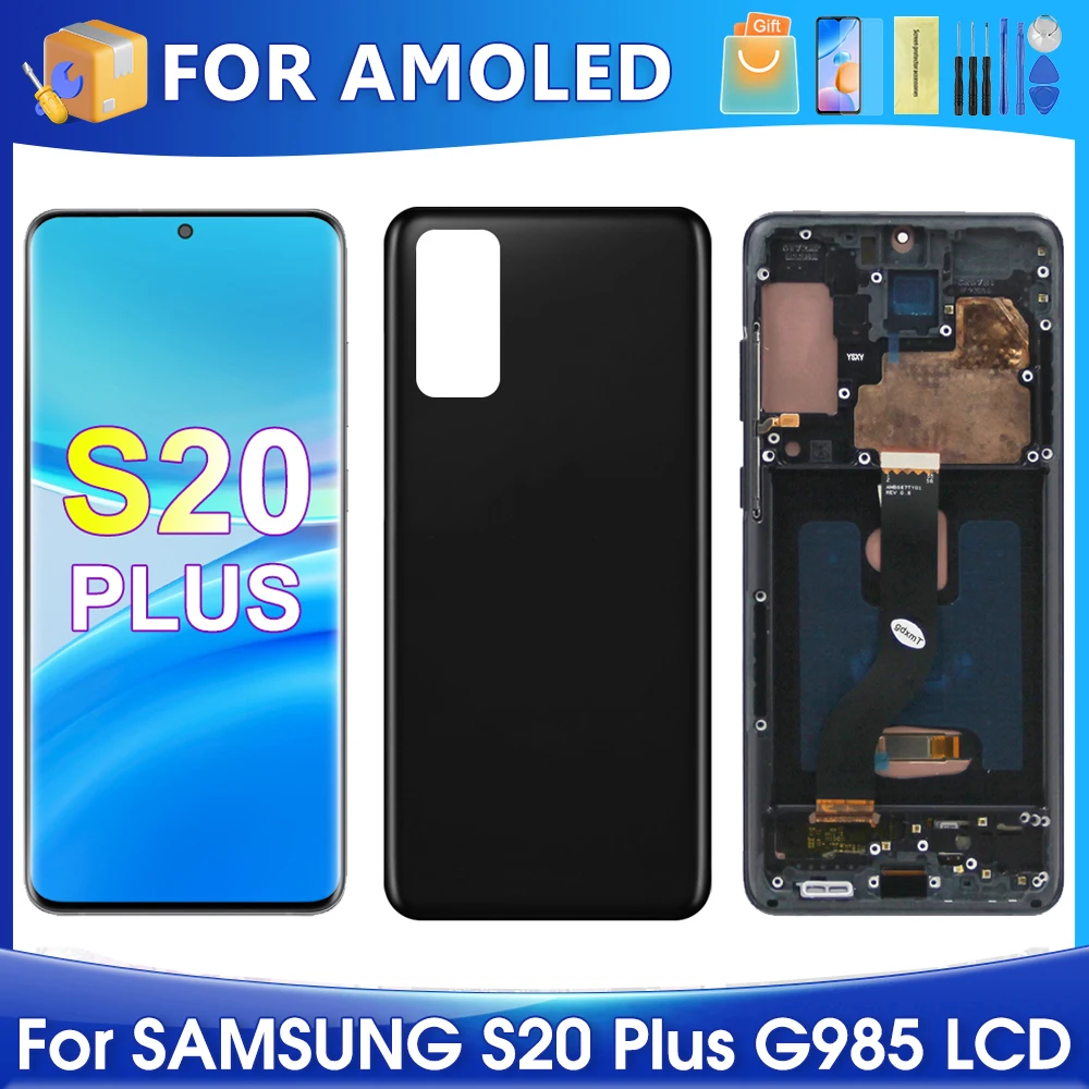 삼성용 LCD 디스플레이 터치 스크린 디지타이저 어셈블리 교체, AMOLED S20 + G985 G985F G985F/DS, 6.7 인치 S20 플러스