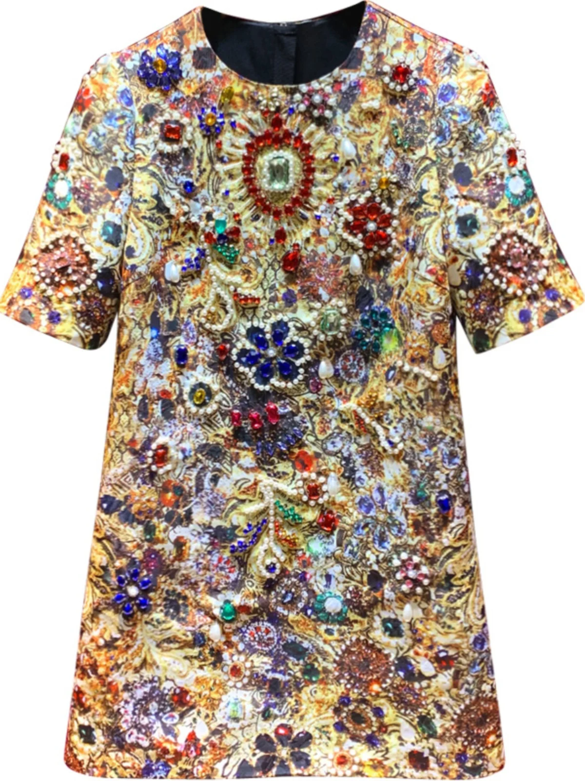 

2025 Women Embroidery England Style Luxury Beading Dress Short Sleeve Pencil Straight Dresses Shinny Party Evening Clothing