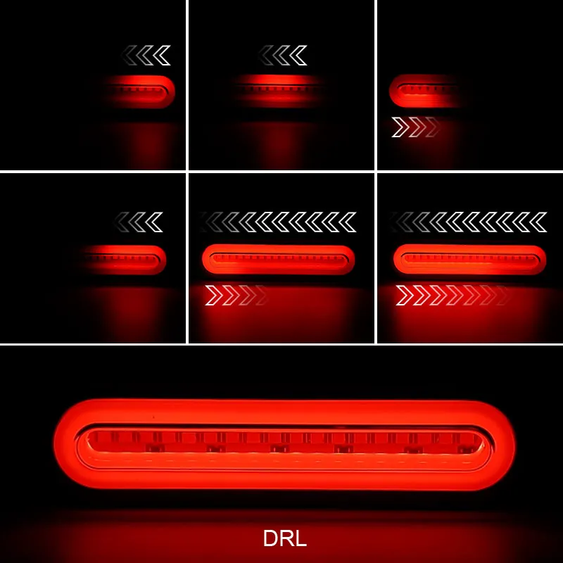 Car Truck Trailer Led Light Stop Tail Lamp Red Sequential Flowing Turn Signals Brake Lights DRL 3 In 1 Moto Taillight 12V 24V  ​