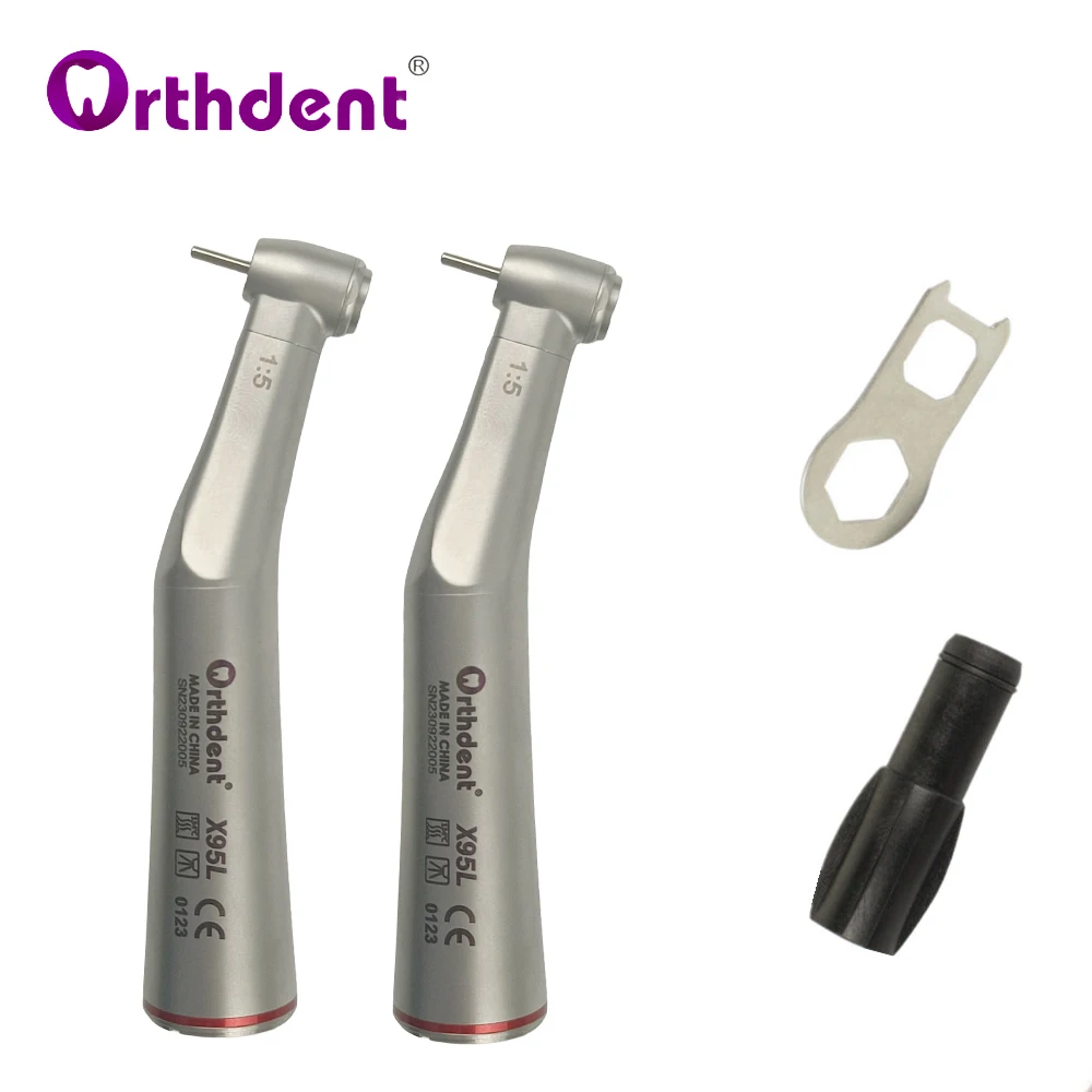 1:5 Push Button Dental Increasing High Speed Contra Angle Handpiece Inner Water Spray Red Ring X95/X95L Dentistry Equipments