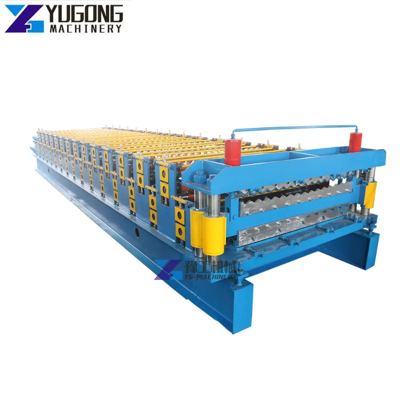 Double Rib Trapezoidal Corrugated Tile Roof Roll Forming Machine New Double Layer Color Steel Roll Forming Machine