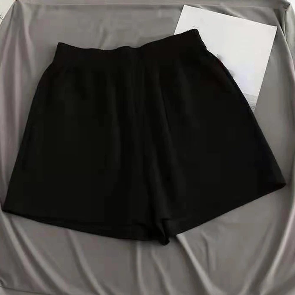 Casual Outdoor Black High Waist Pants Casual Shorts All Seasons Wear Microelasticity Fabric For Daily Activities