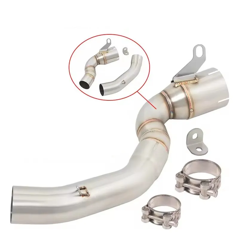 الانزلاق على ل KTM DUKE200 DUKE 200 2020 2021 2022 2023 دراجة نارية نظام العادم الأوسط وصلة الأنابيب 51 مللي متر الهروب موتو الفولاذ المقاوم للصدأ #3