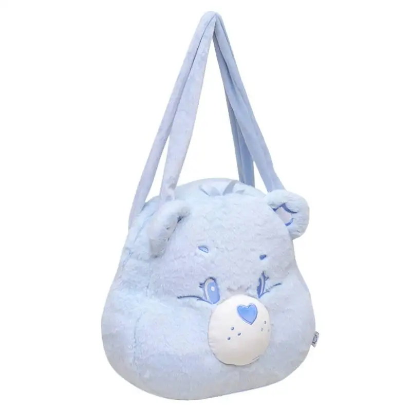 

Женская сумка на плечо Care Bears, мультяшная сумка Carebears, мягкий декор в виде медведя, милое лицо на молнии, большая вместительная школьная сумка для студентов