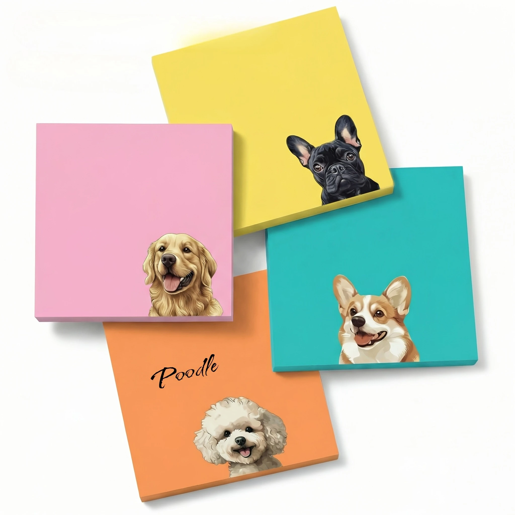 1/9 Packs Cute Dog Sticky Notes Set, Aesthetic Self-Stick Paper for Student Planner, Cartoon Animal Stationery Gift