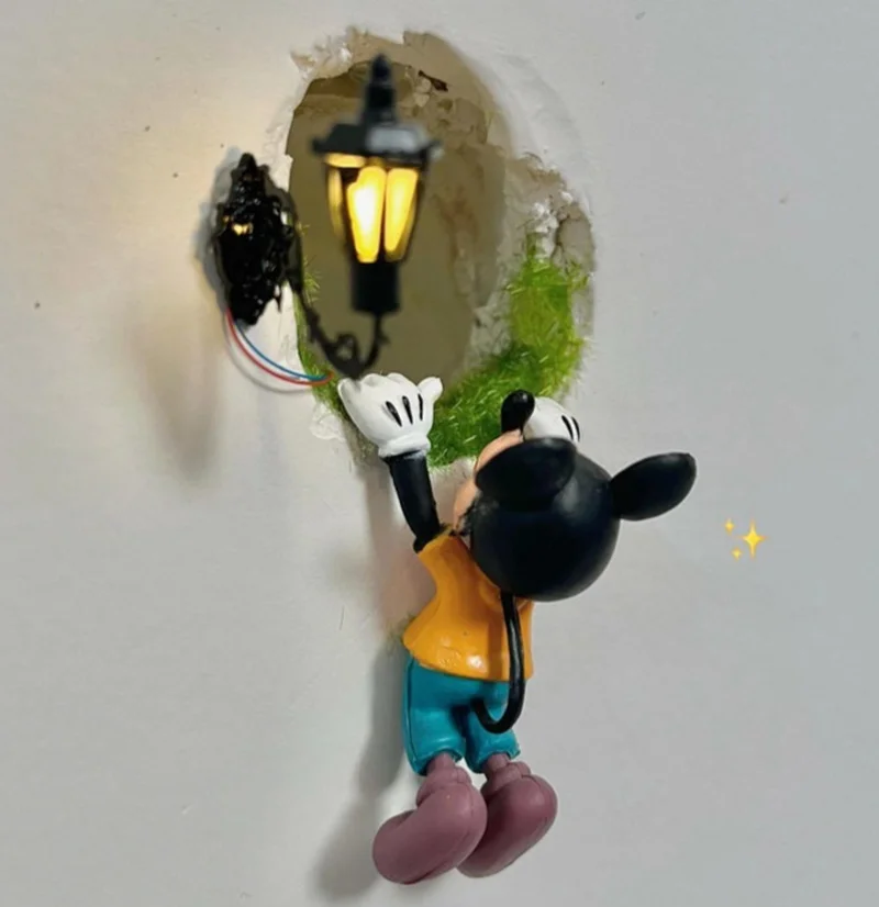 

Creative Mickey Cartoon Decorative Diy Figurine Home Socket Switch Air Conditioner Hole Diy Doll Wall Decal Modification Tool