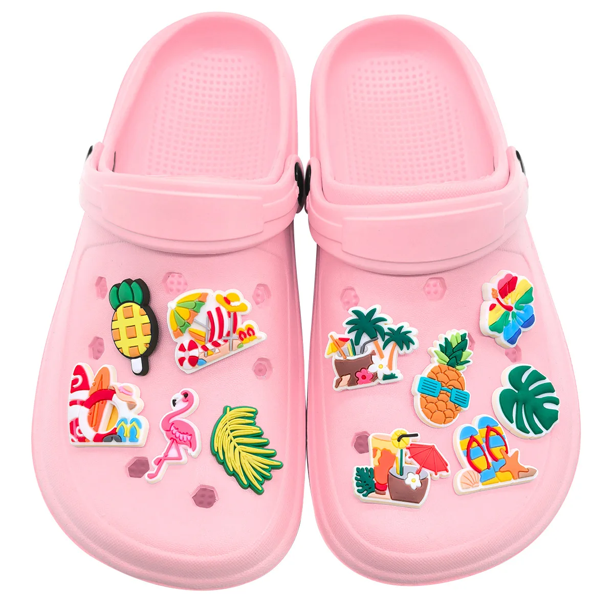 New 1Pcs Summer Bikini Tree Flowers Shoes Charms for Crocs DIY  Clogs Kids Pin Decoration Jeans Shoe Accessories X-mas Wholesale image 2