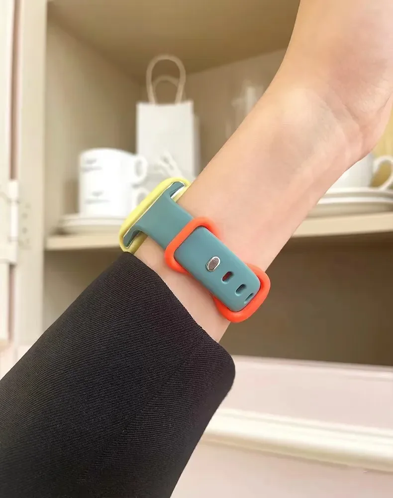 Ремешок силиконовый для Apple Watch Band 38/42/40/44 мм, мягкий тонкий резиновый браслет для Iwatch 49Ultra 9 8 7 6 5 4 3 2 41/45 мм