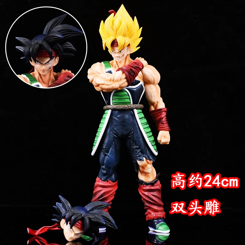 24cm Dragon Ball Anime Double Headed Burdock Action Figures Saiyan Model Statue Doll Collection Toy Decoration Figurine Gift