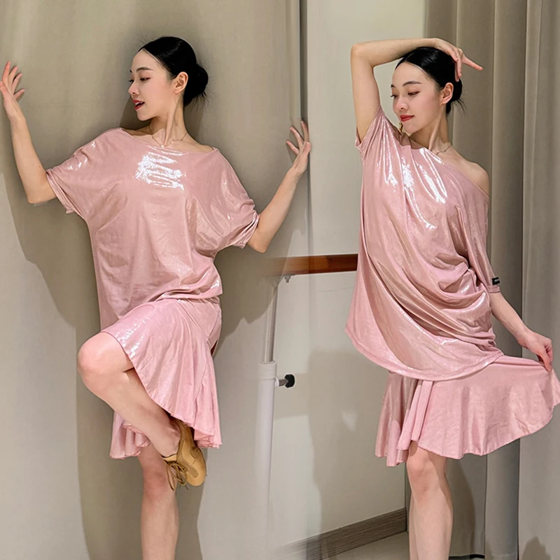 Schwarzes Latin Dance Top für Frauen, Leopardenmuster, Body, Retro-Performance-Outfit, Erwachsene, Tango, Cha, Cha-Tänzerin, Übungskleidung 2038