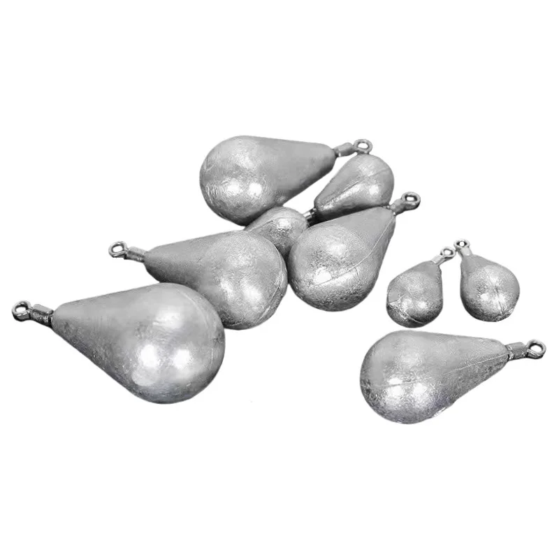 10pcs American-Style Swivel Free Rig Reverse-Mounted Lead Spinning Swivel Sliding Lead Teardrop Lead Reverse-Mounted Lead