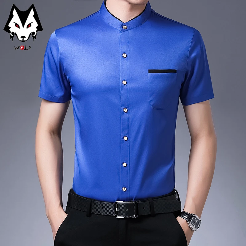 New Spring/Summer Men's Short Sleeve Shirts, Men's Sleeves Slim Fit Casual Shirts, Hot Selling Spot Tops, Men's Fashion Stripe