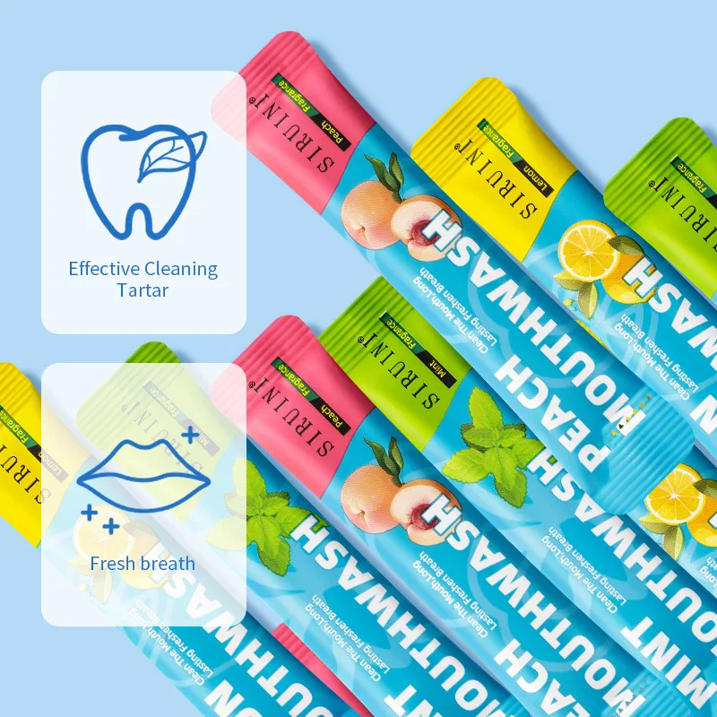 20 قطعة غسول الفم القابل للتصرف غير الكحول خالية من الكحول الليمون الخوخ النعناع تبييض الأسنان الطازجة الفم التنفس الفم الرعاية الصحية #2