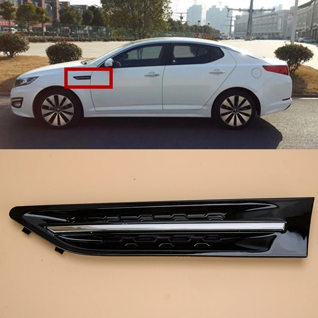 877712T000 Car Front Left Side Fender Grille Molding Vent Garnish Trim Fit for Kia Optima 2011 2012 2013 2014 2015