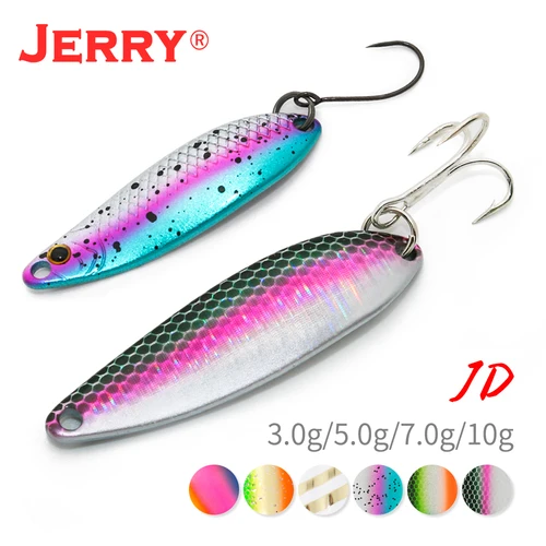 Señuelo de cuchara Artificial Jerry JD, de Metal fundido cebo de Pesca Jigging, aparejos de Pesca para salmón, Zander, 7g, 10g