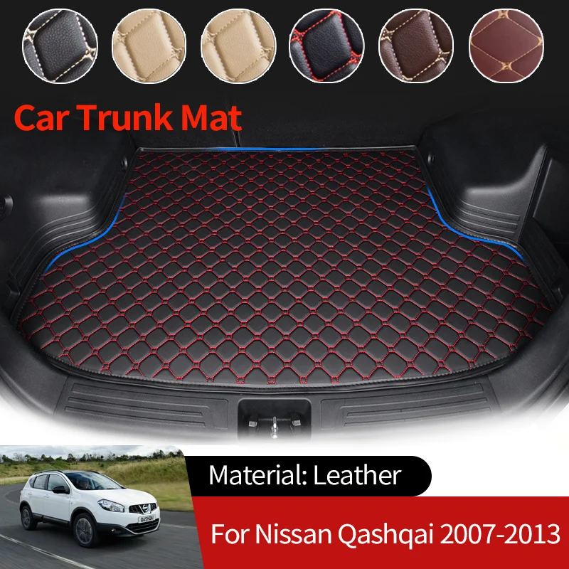 

for Nissan Qashqai Dualis J10 2007~2013 2012 Car Boot Liner Cargo Leather Rear Trunk Mats Luggage FLoor Tray Waterproof Carpet