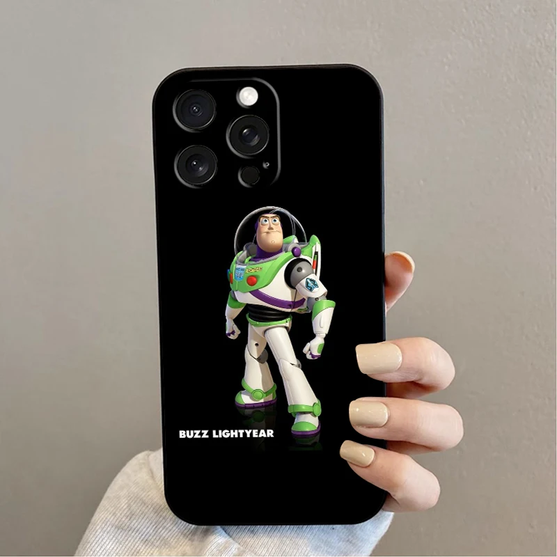 Toy Story Buzz Lightyear For iPhone 15 14 13 12 11 XS XR X 8 7 SE Pro Max Plus Mini Black Cover Phone Case