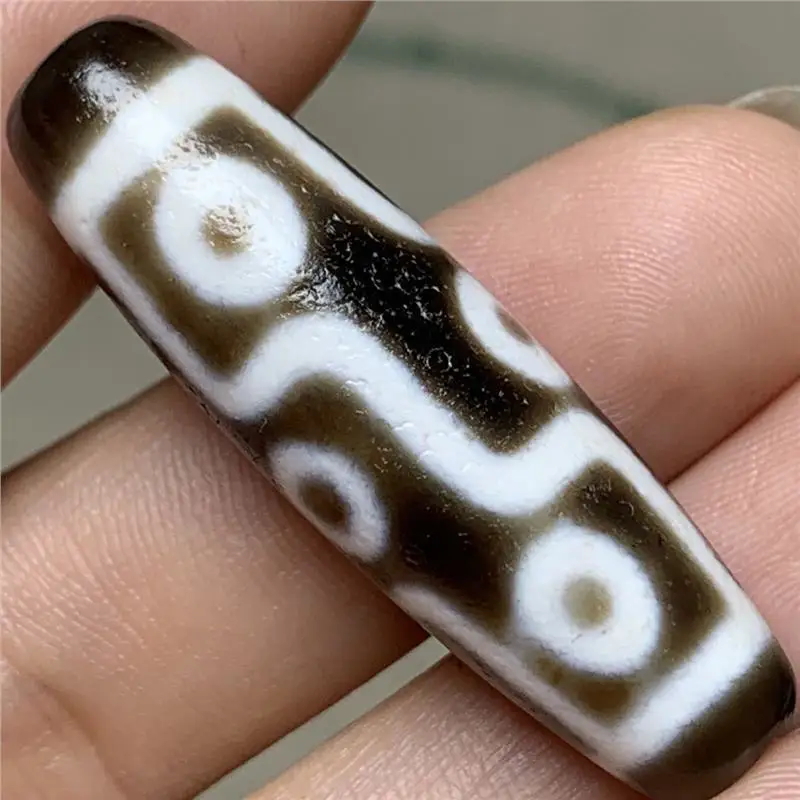 

Thing One Picture Natural Agate Real Horseshoe Pattern Pulp Yellow Dzi Bead Pendant 39*11.5mm