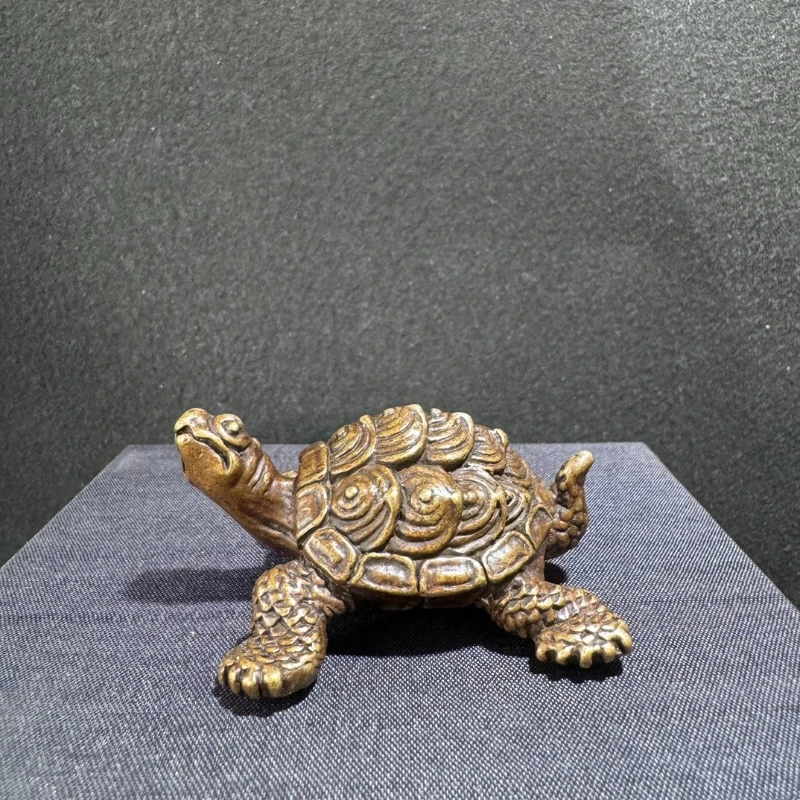 

Little Fairy/ Retro Solid Brass Turtle Tea Pet Desktop Ornaments Metal Animal Sculpture Living Room Home Decoration Gift