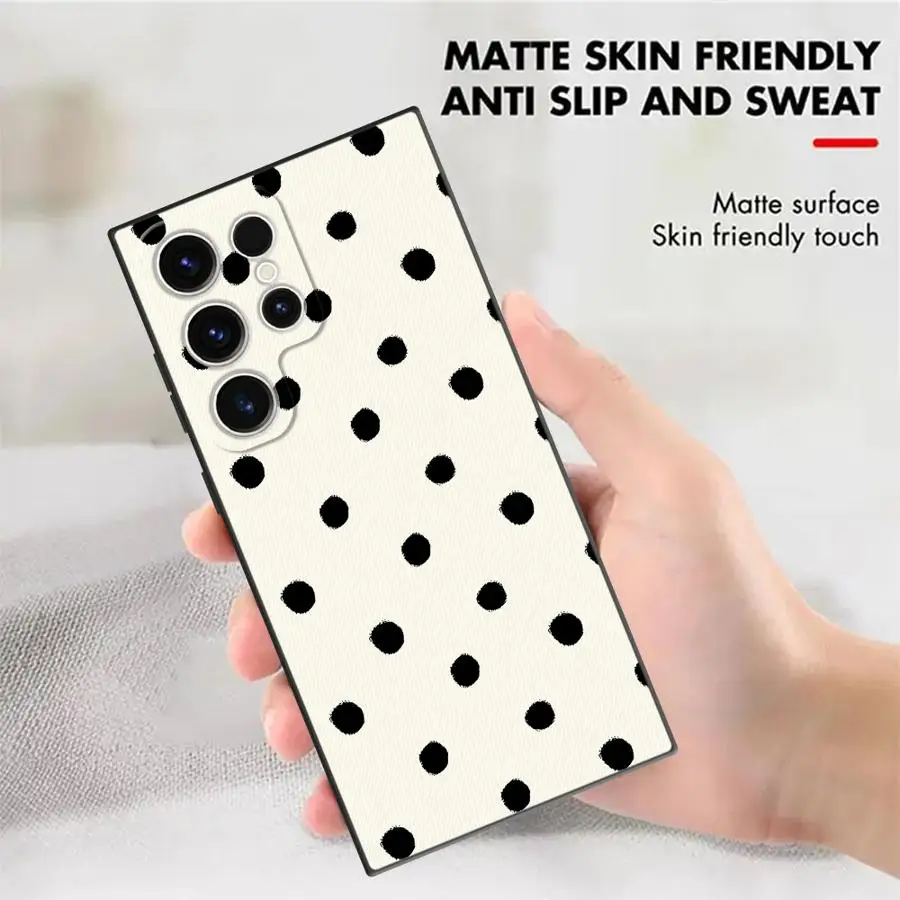 Retro Polka Dots Funda Phone Cover Case for Samsung Galaxy S26 Note 20 Ultra 8 9 10 S20 S10 S9 S23 S24 Plus S21 FE S25 Ultra view 2