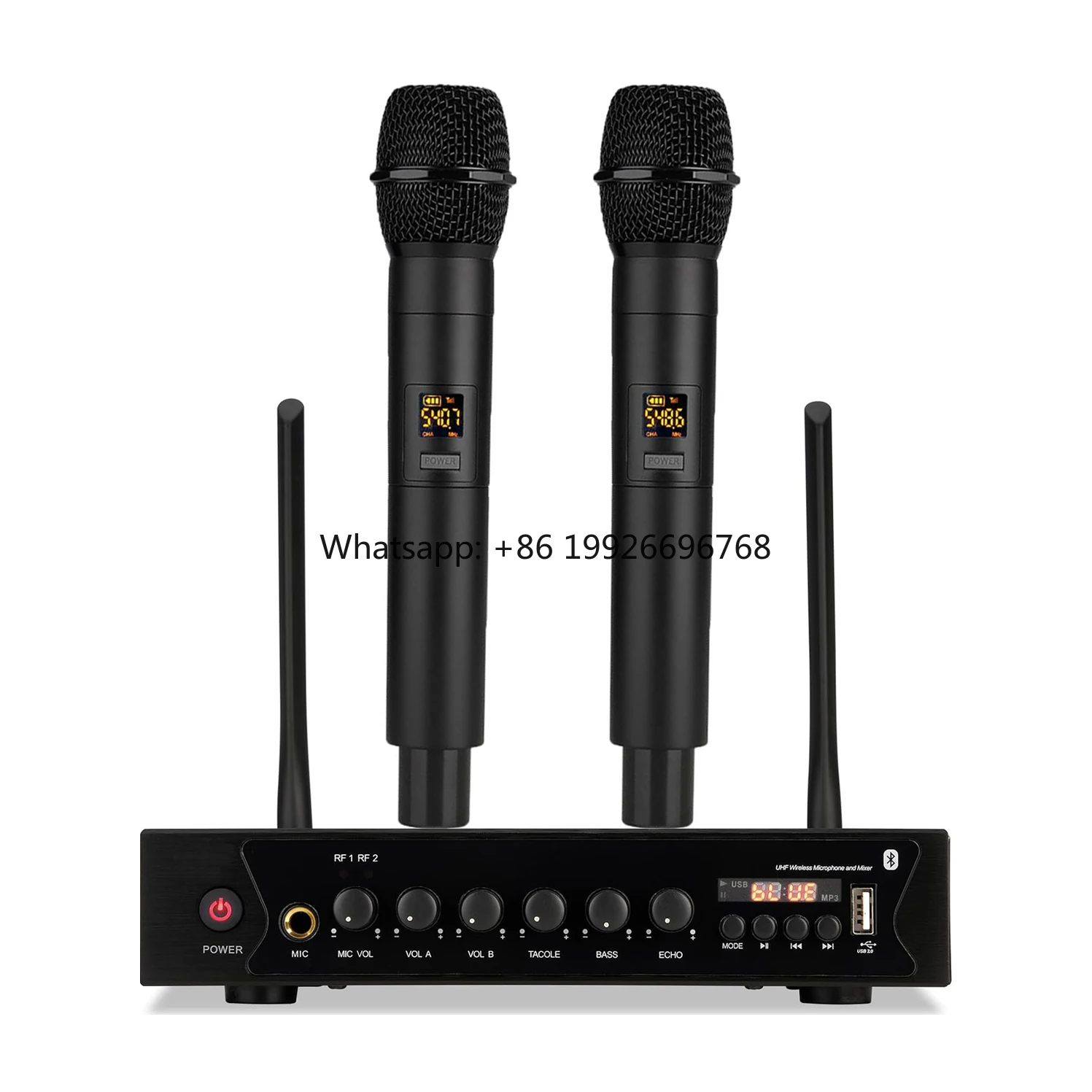 

Professional 2-in-1 Dynamic Microphone System Handheld Metal Wireless Microphone Best Microphone for Best Audio Quality