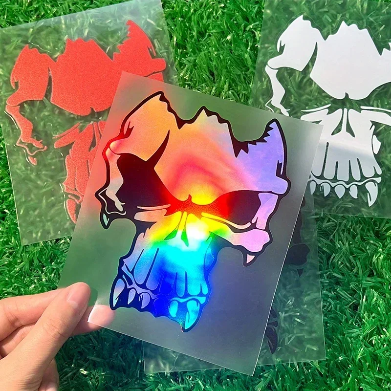 Cool Skull - Style Stickers in Multiple Colors! Including classic black, vibrant red, pure white, and iridescent options