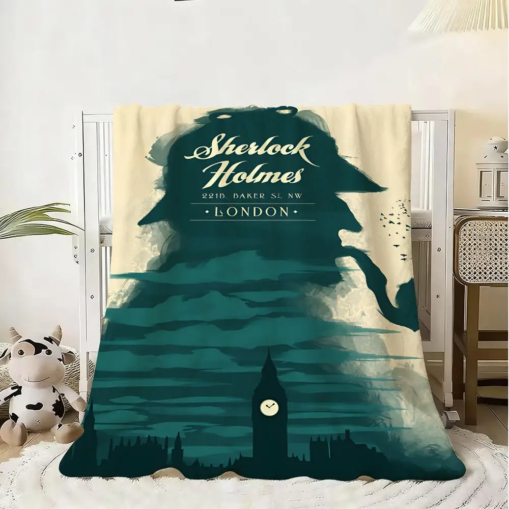 

Классическое фланелевое одеяло-плед «Шерлок Холмс» для детей, мягкое, теплое, антистатическое, моющееся, на все сезоны