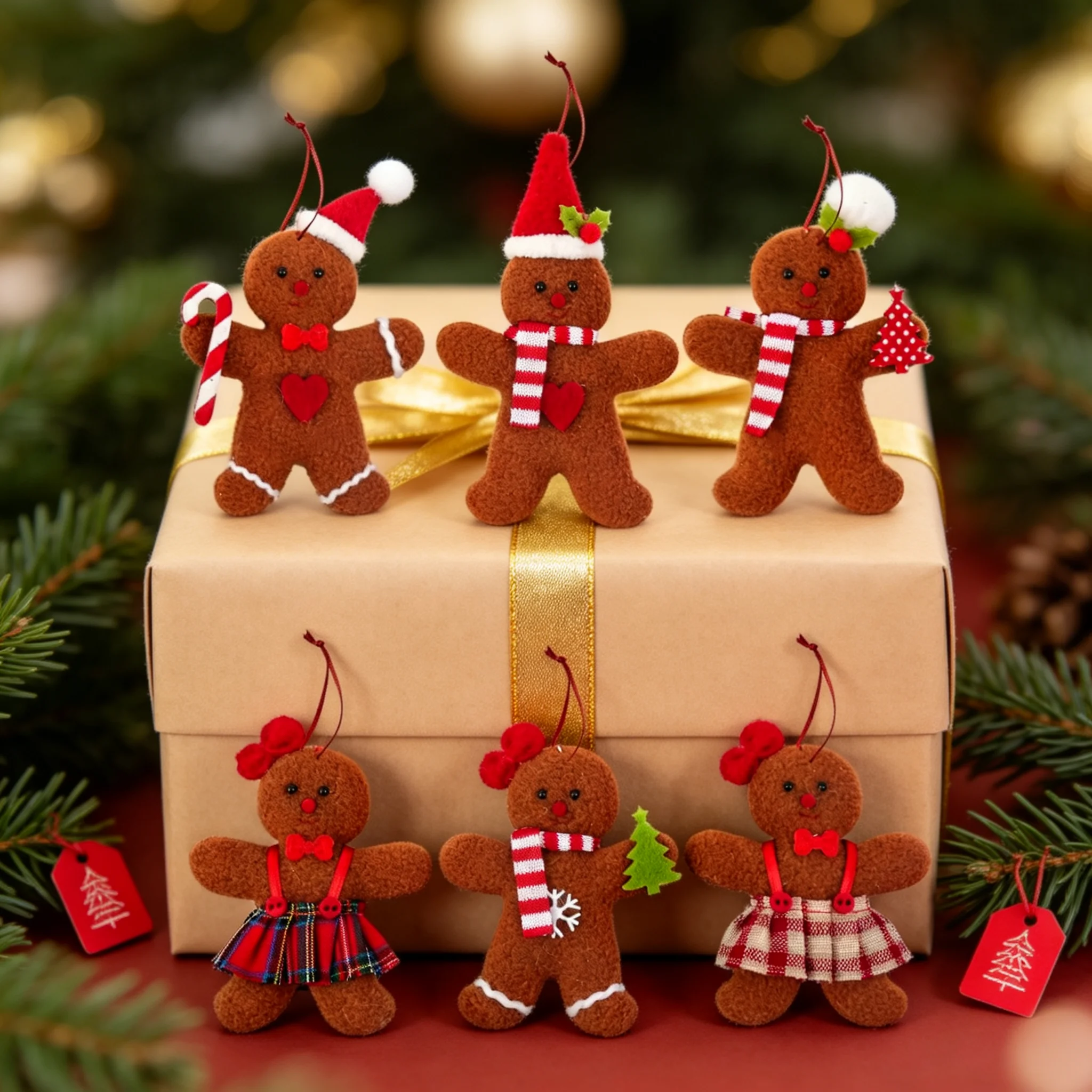 3 Pcs Christmas Gingerbread Man Ornaments, Suitable For Holiday Decorations, Christmas Tree Pendants, And Gift Tag Additions