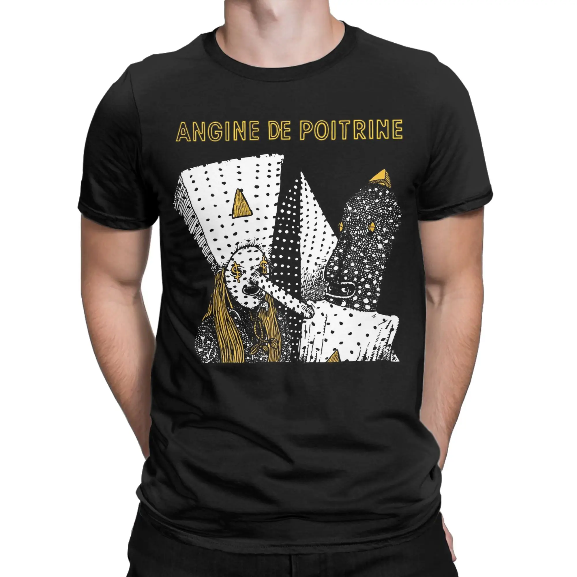 Metal Band Angine de Poitrine Rock T-Shirt Men Women  Vintage 100% Cotton Tees Short Sleeve T Shirts Birthday Present Tops