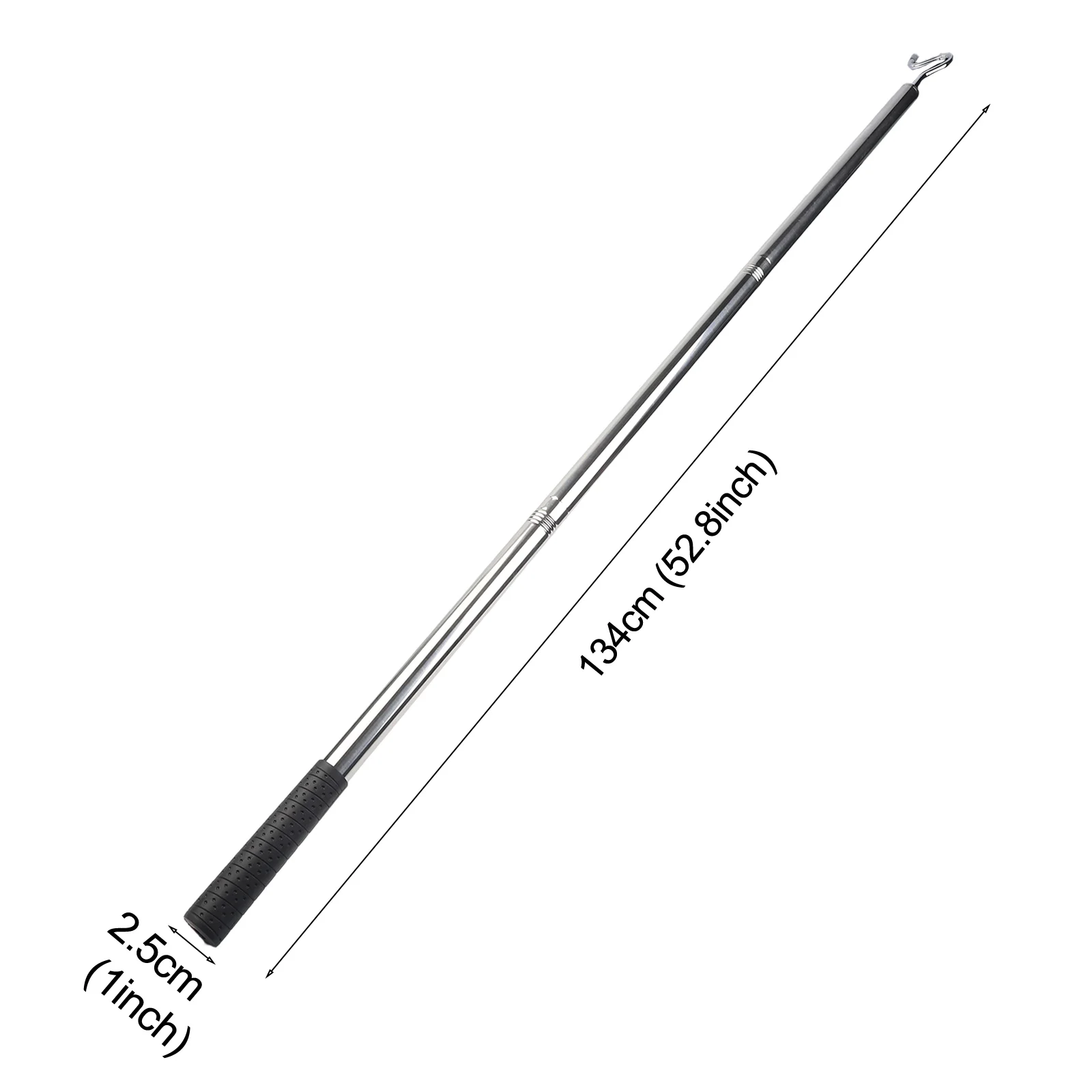 Extendable Clothes Rod 35 51 Inch Stainless Steel with S Hook for Ceiling or Wall Mount Suitable for Indoor and Outdoor Use