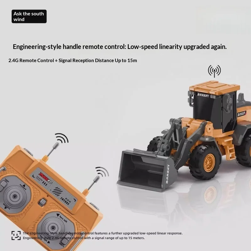 New 2026 Full-Scale Alloy Remote Control Bulldozer Simulation Electric Rc Loader Construction Toy For Boys Indoor Outdoor Play