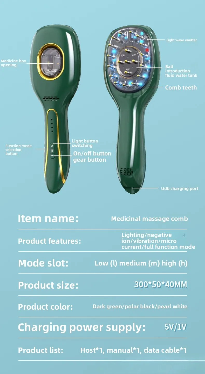 Kamm Kopfhautmassage Micro Electric Infrarot Haar