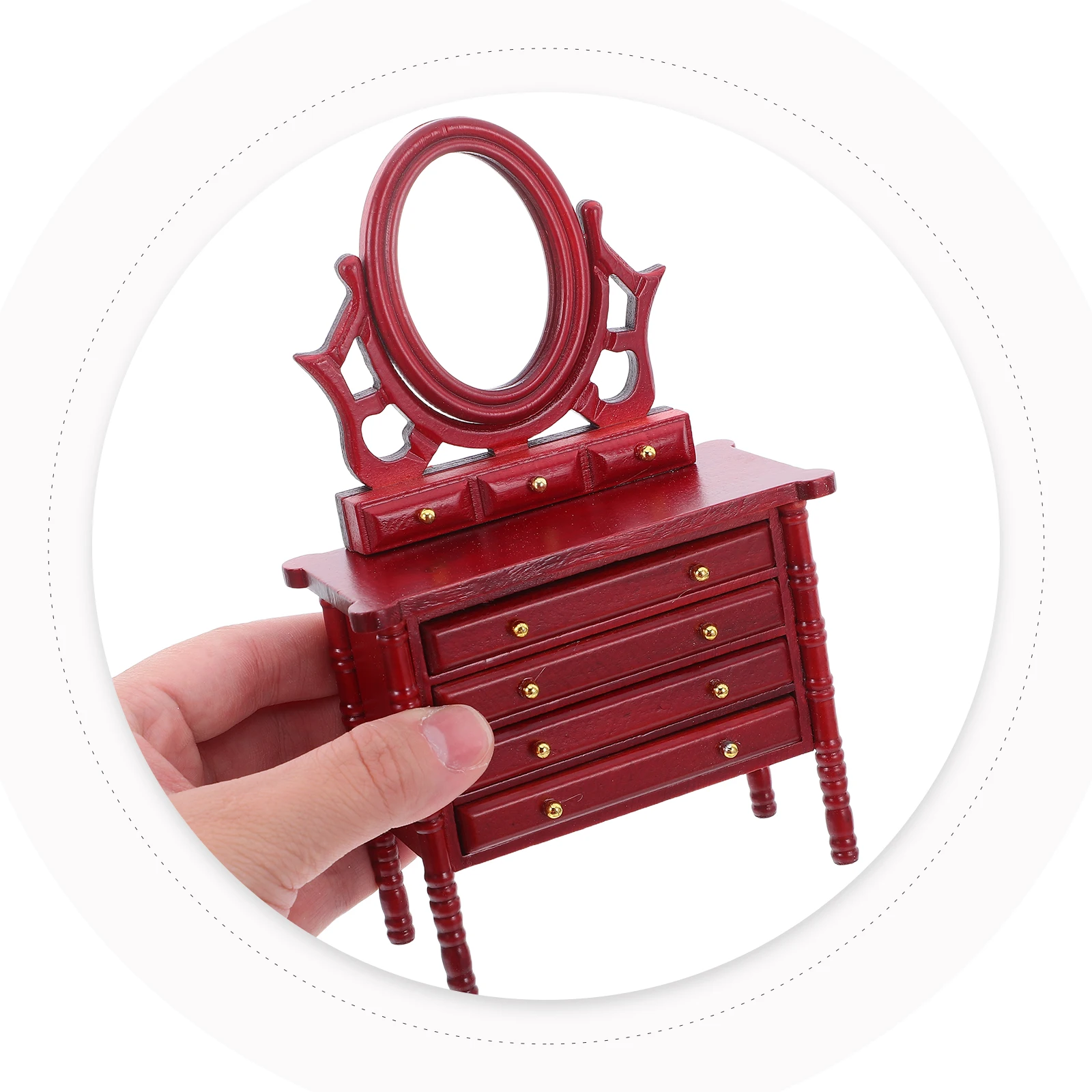 ミニドレッシングテーブル家具ドールハウスキャビネットサイドボード寝室ミニチュアドレッサーモデル女の子用化粧台ヴィンテージデスク