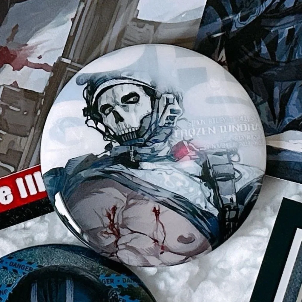 コール オブ デューティ コスプレ ゴーストバーバッジをテーマにした高彩度紙製卓上装飾 アニメ風