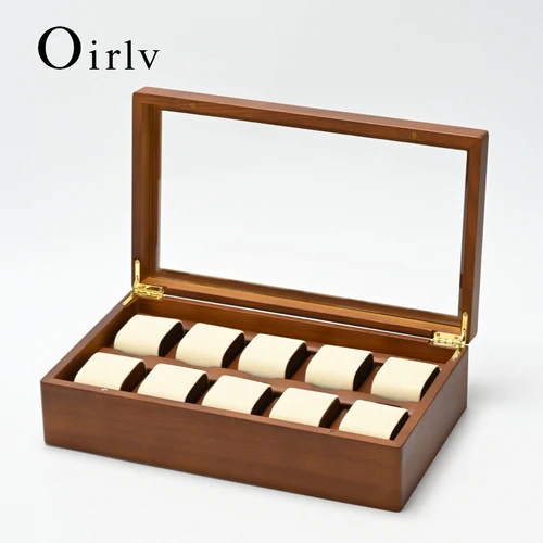 Oirlv 10 슬롯 시계 상자 보석 주최자 케이스 시계 주최자 대형 다기능 시계 디스플레이 케이스 시계 보관 상자 