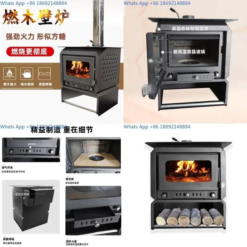 Wood Burning Fireplace for Indoor Home Heating with Thickened Cast Iron Stove