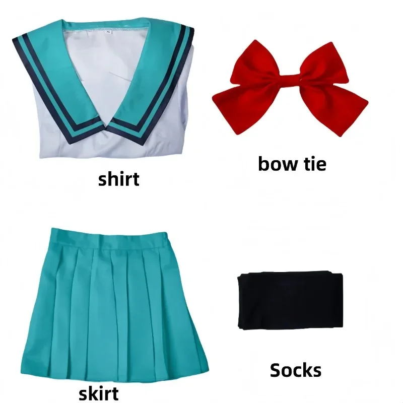 Anime Style Japanese Sailor Uniform Cosplay Costume Set Long Sleeve Top Pleated Skirt Bow Tie Socks Women Role Play Outfit for T view 3