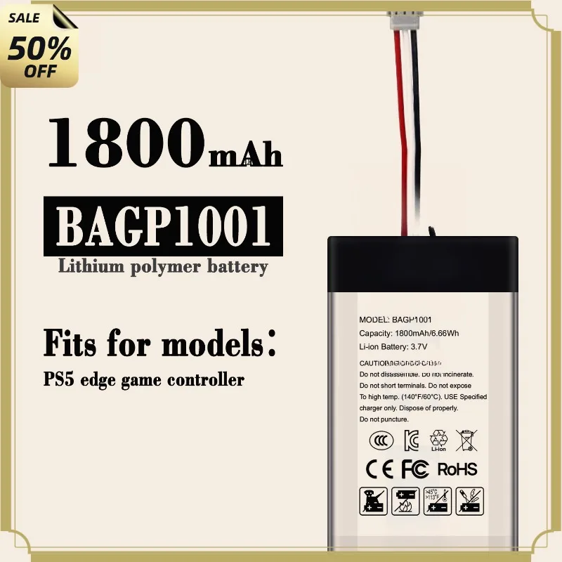 Batería Nueva de Alta Calidad BAGP1001 para el Control DualSense Edge de SONY PS5 Edge; Baterías para Playstation 5 Edge de PS5 1800mAh