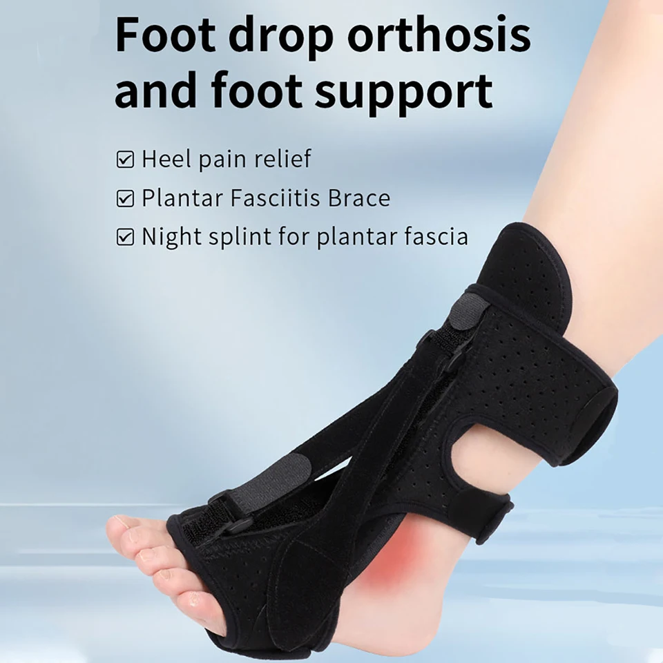 1Pcs Foot Drop Correction Device Foot Support Adjustable Tri-Band Ankle Orthosis Brace Foot Drop Correction Support Splint