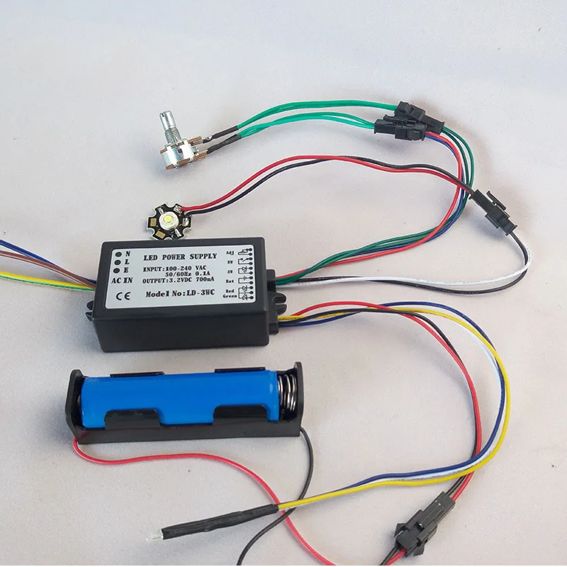 Imagem -04 - Projector de Driver Recarregável para Microscópio Luz Led 3w Fonte de Alimentação Escurecendo Embutida