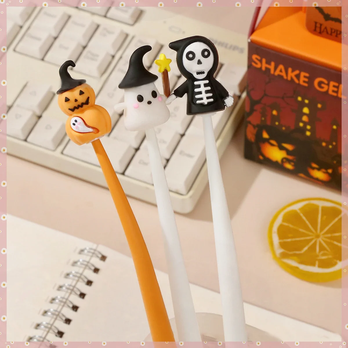 12 Pcs Halloween Gift Silicone Rocker Neutral Pen School Stationery