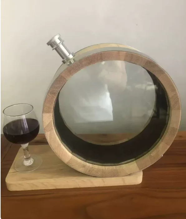 Visible Oak Barrel for Whiskey Sherry Aging No-Liner Craft Storage Cask