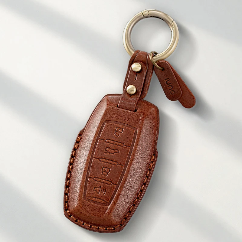 Genuine Leather Protector for Great Wall Haval/Hover H6 H7 H4 H9 Big Dog Tyrannosaurus Cool Dog Key Case Cover Fob
