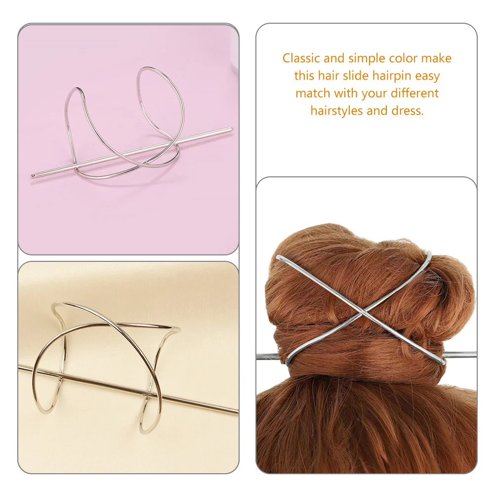 

2 Pcs Hair Accessories Hair Clip Vintage Hairpins for Women Bun Holder Hairstyle Party Tools Alloy Set