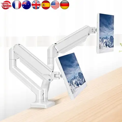 Supporto per doppio monitor Staffa per display espandibile completamente regolabile Supporto da tavolo per braccio monitor per schermi per computer da 13 a 32 pollici