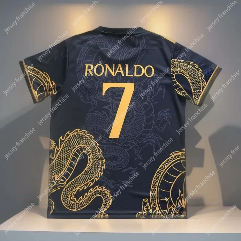 24/25 New C Ronaldo Fans Football Jersey T-shirt Mens Football Sports T-shirt Boys Dragon Pattern Football Training Suit Tshirt