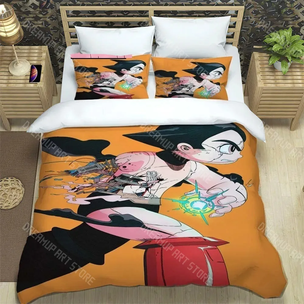 3D Printed Cartoon Astro Boy Bedding Set for Boys Girls Duvet Cover And Pillowcase Twin Queen King Full Single Double Sizes